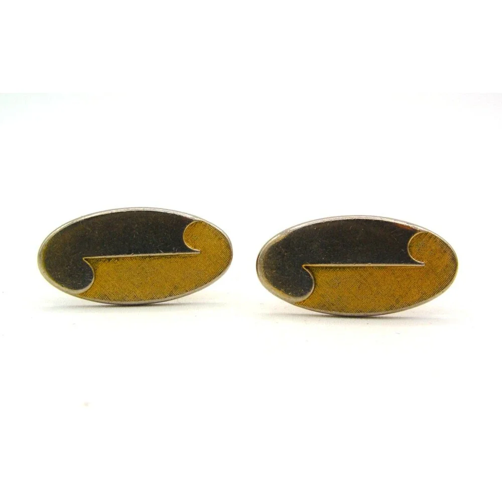 Vintage Swank Gold Tone Cufflinks Tie Bar Clip Set 1950s–1960s MCM Men Jewelry